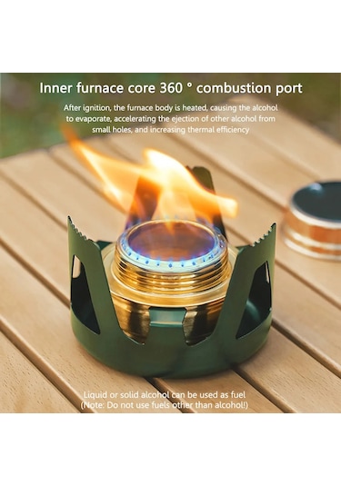Taşınabilir Mini Alkol Soba Ayarlanabilir Ateş Gücü Tencere Seti Alüminyum Ivory Gray Gri