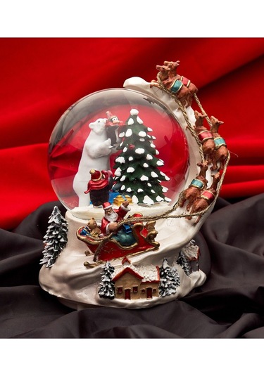 Sedefli El Boyaması, Müzikli Ve Kendinden Üflemeli,uçan Geyikler, Noel Kar Küresi.