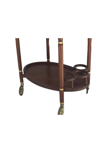 Servis Araba Teker Büyük Model Kayın Ince Torna Iskelet Natüre Bo