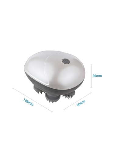 Springsun Elektrikli Baş Masaj Aletleri Kablosuz Saç Derisi Masaj Aleti Yoğurma 6 Masaj Düğümü Derin Temiz Saç Büyümesi İçin El Tipi Kaşıyıcı Baş Rahatlatıcı Saç Derisi Masaj Aletleri Beyaz - Gri