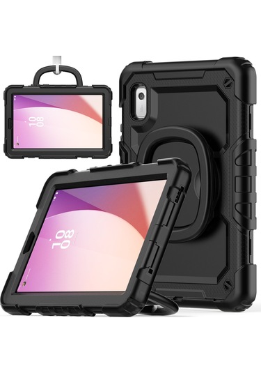 Lenovo Uyumlu Tab M9 / Lenovo Uyumlu K9 Tb310 Kickstand Case Pc+silikon Tablet Kılıf Omuz Kayışı