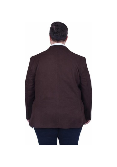 Starbattal Erkek Büyük Beden 4 Drop Blazer Şönili Ceket 500602 Kahverengi Kahverengi