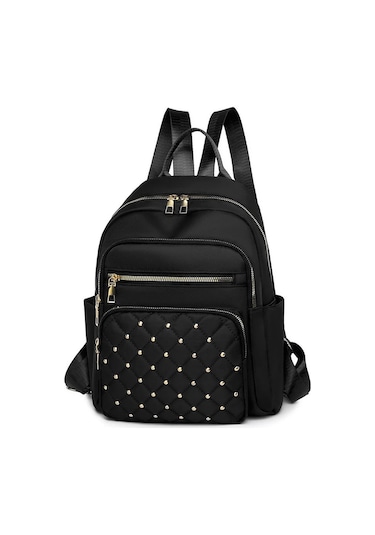 Lixiaqu01 Black Seyahat Sırt Çantası, Çift Omuz Çantası, Şık Siyah