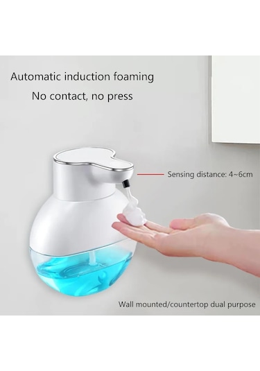 Foam-400ml Fotoselli Sabun Pompası Kızılötesi Sensör 500 Mah Ev Banyo Mutfak İçin Şarj Edilebilir Otomatik Algılama Sıvı Sabunluk