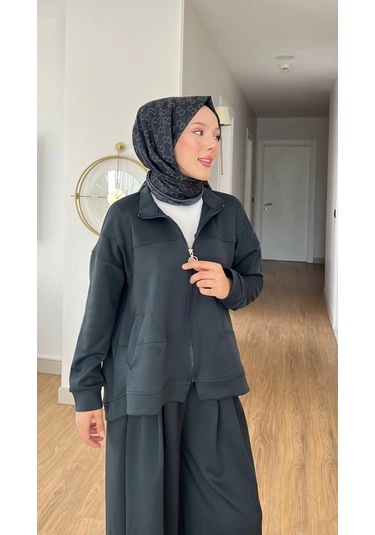 Emily Modal Kumaş Fermuarlı Tesettür İkili Alt Üst Takım Çok Renkli