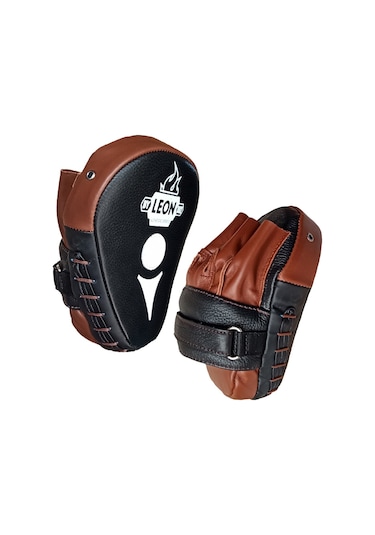 Aksaspor Leon Ultimate Hakiki Deri Boks Ve Kick Boks El Lapası Ellik Kahve