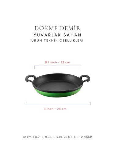 Voeux 22 Cm Yuvarlak Sahan - Yeşil