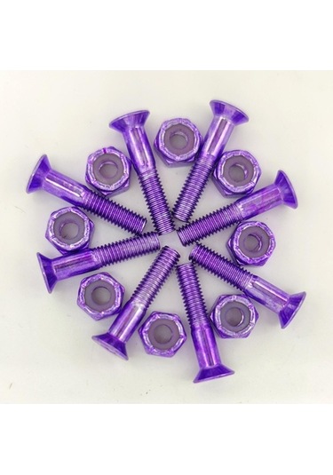 Pazly Suntek 8 Adet Yedek Longboard Donanım Seti - Mor Vidaları Mor