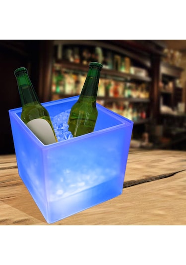 Homyl 3.5l Çift Katmanlı Buz Kovası Şarj Edilebilir Şarap Mavi1 Çok Renkli