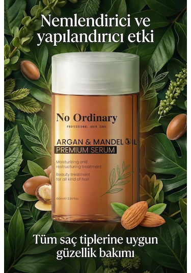 Premium Argan & Mandel Içerikli Doğal Saç Bakım Yağı & Serum 100ml
