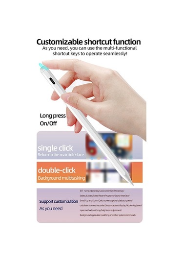 Pazly İpad Stylus Manyetik Şarjlı Type-c & Kablosuz, Gerçek Zamanlı Güç Çift Modlu