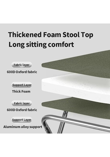 Naturehike Katlanır Tabure Taşınabilir Açık Hava Kamp Alüminyum Sandalye Siyah Siyah