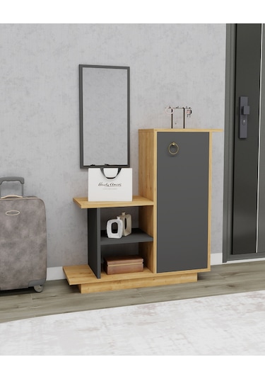 Arnetti Asia Kapaklı Dolaplı Aynalı Dresuar, Safirmeşe Antrasit - Asia Antrasit - Safirmeşe