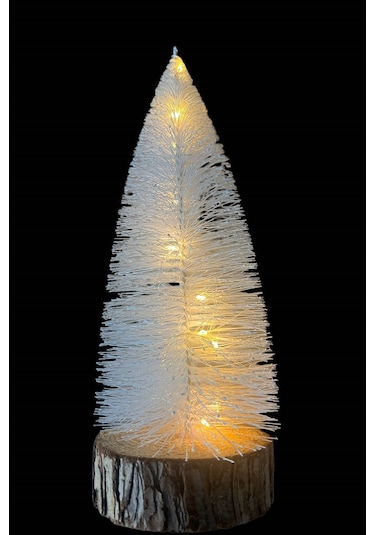 Beyaz Çam Ağacı Led Işıklı Dekor Gün Işığı