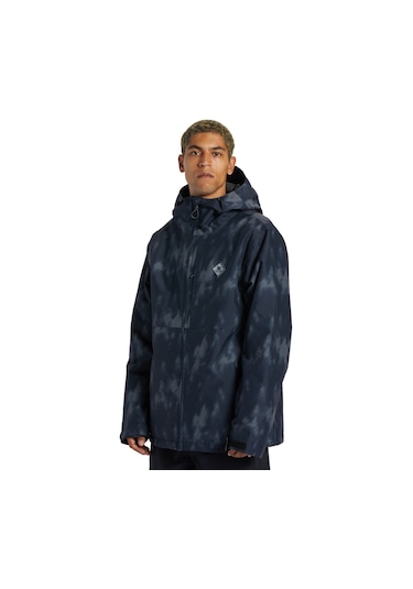 Dc Dc Basis Print Erkek Siyah Snowboard Ceketi Xkk