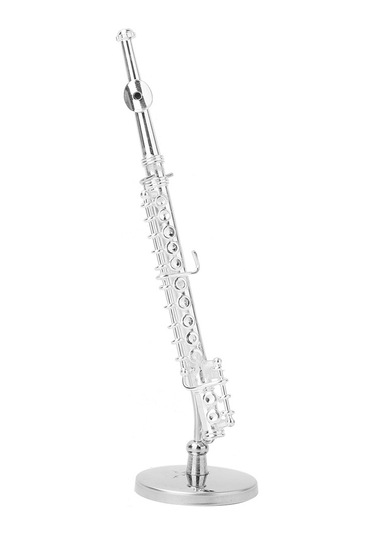 Shineyee 11 Cm Gümüş Renkli Bakır Müzik Aleti Modeli - Ev Ofis Dekorasyonu Hediyelik Kutulu El Yapımı Sanat Eseri