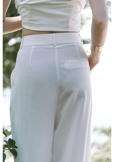 Mila Beyaz Bluz Pantolon Takım Beyaz