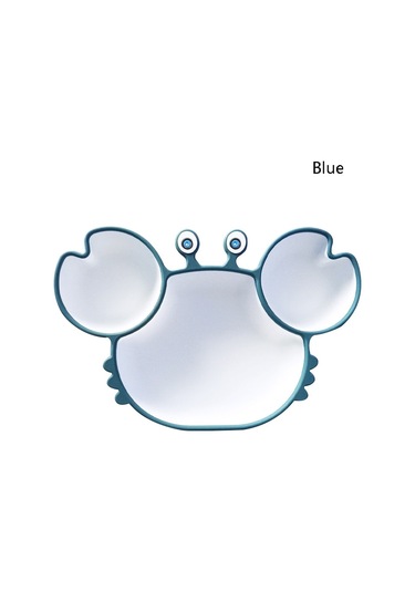 Sones Çocuklar Tek Parça Tam Silikon Masa Karikatür Yengeç Ayırma Plakası Mavi