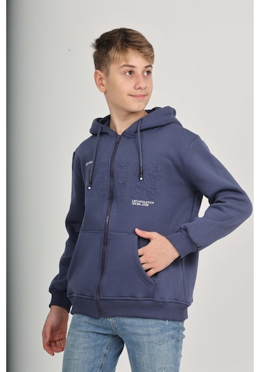 Toontoy Erkek Çocuk Luxury Baskılı Hırka İndigo