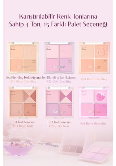 Dasique Karıştırılabilir Renklere Sahip 4 Lü Allık Paleti Blending Mood Cheek 02 Cool Blending 02 Cool Blending