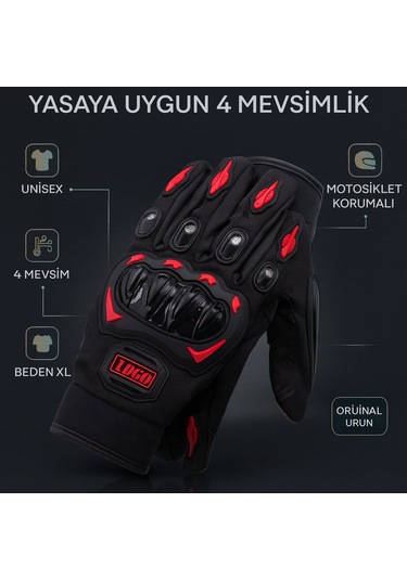 Tdgo Motosiklet Korumalı Eldiven Yasaya Uygun 4 Mevsimlik