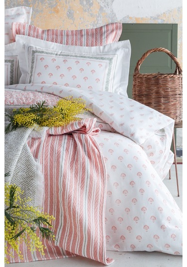 Apricitas Home Florantine Blush Çift Kişilik %100 Pamuk Nevresim Takımı Ve Battaniye-yatak Örtüsü Seti Pembe