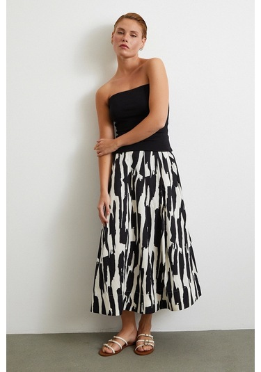 Straplez Top Siyah Siyah