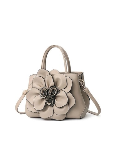 Trendooze Tianchishop Bahar Siyah Kolej Tarzı Unisex Çiçekli El Çantası Siyah Siyah