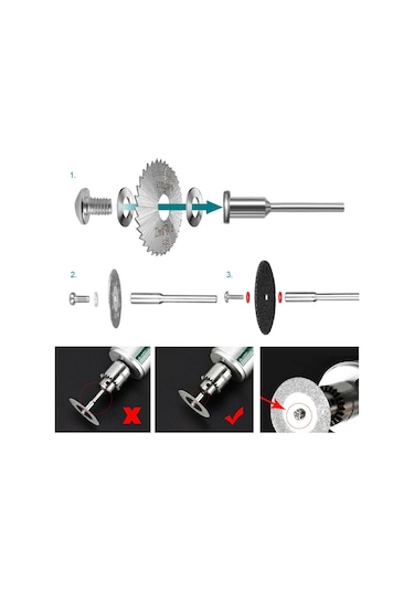 60 Adet Mini Daire Testere Bıçağı Seti Reçine Kesme Tekerleği Disk Kesme Bıçağı Kiti Metal Kesici Kesme Aracı