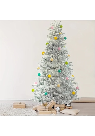 Gateesat 6 Adet Yosun Yeşili Kadife Noel Süsü Dıy Ağaç Ve Ev Dekoru