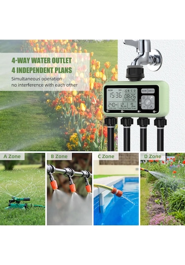 4 Çıkışlı Elektronik Su Zamanlayıcı
