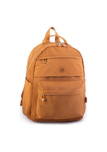 Nas Bag Extra Hafif Su Geçirmez Çok Gözlü Waterproof Unisex Sırt Çantası 30x40 Cm Hardal