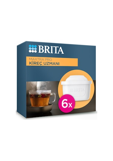 BRITA MAXTRA PRO Kireç Uzmanı Yedek Su Arıtma Filtresi, 6'li