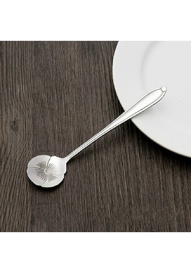 Sones 3 Adet Paslanmaz Çelik Ev Tipi Yaratıcı Çiçek Kaşığı Kahve Karıştırma Kaşığı, Stil: Menekşe Çiçek Kaşığı