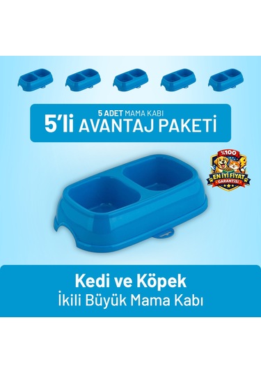 Kedi Ve Köpek İkili Büyük Mama Kabı - 5 Adet