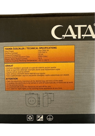 Cata Ct-9182 3680w 16 Amper Dijital Zaman Saati 8 Adet