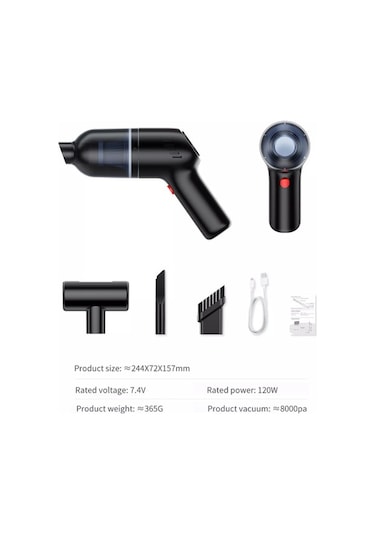 Didadodo Shanen Km119 Şarjlı Kablosuz Araba Elektrik Süpürgesi, Enerji Tasarruflu