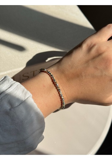 Çift Renk Dorika Kadın Çelik Bileklik Altın & Gümüş Parlak Tasarım Altın