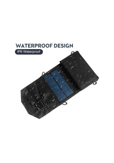 Hfambition Siyah 12w 5v Çift Usb Güneş Enerjisi Çevirici - Ip6 Su Geçirmez, Taşınabilir, 2 Kalkanlı, Polikristal Güneş Paneli