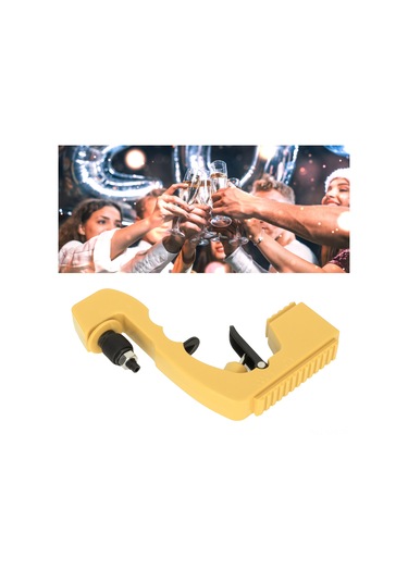 Fosenze Plastik Şampanya Ve Bira Spreyi - Ergonomik Tetikli, Ayarlanabilir Çap, Partiler Ve Barlar İçin Kol Saati Sarı