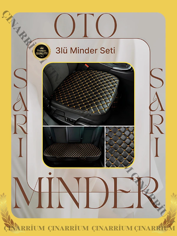 Nissan Gtr R35 2009 Ve Sonrası Ön Ve Arka Takım Koltuk Minderi Kılıf Siyah Suni Deri Sarı Dikişli