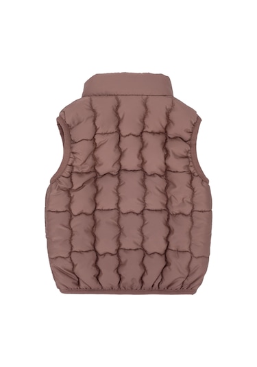 Kız Çocuk Rahat Kalıp Kapitone Dolgulu Şişme Yelek - Moka Kahverengi Moka