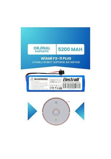 Wiami Fx-11 Plus Robot Süpürge Batarya 14.4V 5200 Mah Li-İon Pil