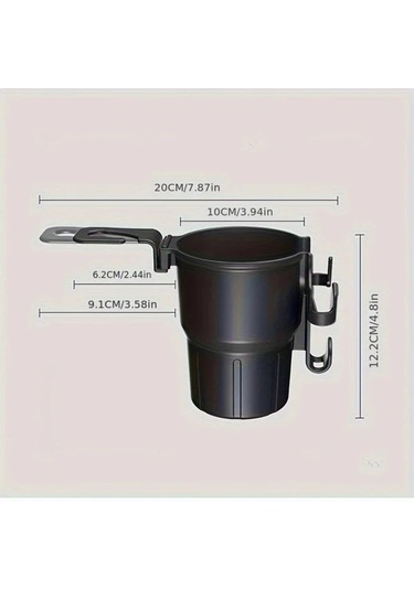 Xuweiwei Black Çok Amaçlı Araç Bardak Askısı Kancası - Dayanıklı Plastik Telefon Su Şişesi Havalandırma Depolama İçin