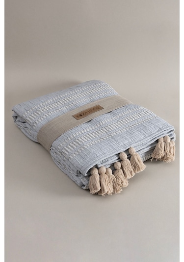 Koza Home Assos Gri Taş Yıkama Çift Kişilik Yatak Örtüsü 230x250 5037 Gri