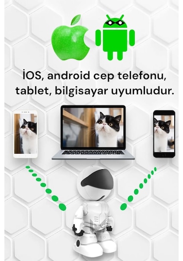 Otomatik Izleme Akıllı Robot Izleme Kamerası Kablosuz Wifi Ev Uza