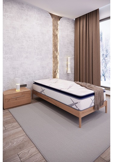 Aksviva Aqualis Tek Kişilik Pedli Paket Yaylı Yatak 30 Cm BEYAZ