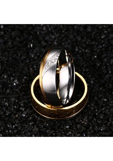 Sevgilisi Yüzük Düğün Altın Alaşım Titanyum Çelik Bant Gelin Takı Aksesuar Erkekler Ve Kadınlar Için Boy's 6 Altın