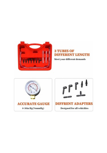 Mufunye Manuel Vakum Pompası, Adaptörlü El Tipi Vakum Pompası Test Cihazı, Araba Motosiklet Teşhisi İçin Fren Hidroliği Boşaltma Aracı