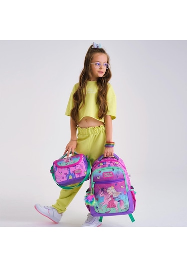 Coral High Kids Açık Pembe Mor Unicornlu Prenses Desenli 3 Lü Okul Çanta Seti Set0123481